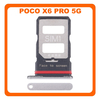 Γνήσια Original Xiaomi Poco X6 Pro 5G (2311DRK48G, 2311DRK48I), SIM Card Tray Υποδοχέας Βάση Θήκη Κάρτας SIM Silver Ασημί (Service Pack By Xiaomi)