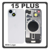 HQ OEM Συμβατό Με Apple iPhone 15 Plus, iPhone 15+ (A3094, A2847) Rear Back Battery Cover Πίσω Κάλυμμα Καπάκι Πλάτη Μπαταρίας + Metal Plate + Camera Lens Τζαμάκι Κάμερας + Magsafe Blue Μπλε (Premium A+)