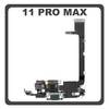 Γνήσια Original For Apple iPhone 11 Pro Max, iPhone11 ProMax (A2218, A2161) Charging Dock Connector Lightning Flex Καλωδιοταινία Κονέκτορας Φόρτισης + Microphone Μικρόφωνο Dark Green Πράσινο Pulled