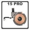 Γνήσια Original For Apple iPhone 15 Pro, iPhone 15Pro (A2848, A3101) Wireless Charging Coil Ασύρματος Φορτιστής + Camera Flashlight Flex Cable Φλας Pulled