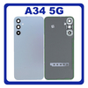 HQ OEM Συμβατό Με Samsung Galaxy A34 5G (SM-A346E, SM-A346B) Rear Back Battery Cover + Camera Lens Πίσω Κάλυμμα Καπάκι Πλάτη Μπαταρίας + Τζαμάκι Κάμερας Silver Ασημί ​(Premium A+)