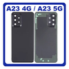 HQ OEM Συμβατό Με Samsung Galaxy A23 (SM-A235F, SM-A235F/DS) / A23 5G (SM-A236U, SM-A236U1) Rear Back Battery Cover + Camera Lens Πίσω Κάλυμμα Καπάκι Πλάτη Μπαταρίας + Τζαμάκι Κάμερας Black Μαύρο (Premium A+)