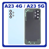 HQ OEM Συμβατό Με Samsung Galaxy A23 (SM-A235F, SM-A235F/DS) / A23 5G (SM-A236U, SM-A236U1) Rear Back Battery Cover + Camera Lens Πίσω Κάλυμμα Καπάκι Πλάτη Μπαταρίας + Τζαμάκι Κάμερας Blue Μπλε (Premium A+)