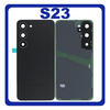 HQ OEM Συμβατό Με Samsung Galaxy S23 (SM-S911B, SM-S911B/DS) Rear Back Battery Cover Πίσω Κάλυμμα Καπάκι Πλάτη Μπαταρίας + Camera Lens Τζαμάκι Κάμερας Phantom Black Μαύρο (Premium A+)