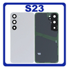 HQ OEM Συμβατό Με Samsung Galaxy S23 (SM-S911B, SM-S911B/DS) Rear Back Battery Cover Πίσω Κάλυμμα Καπάκι Πλάτη Μπαταρίας + Camera Lens Τζαμάκι Κάμερας Cream Άσπρο (Premium A+)
