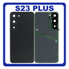 HQ OEM Συμβατό Με Samsung Galaxy S23+ 5G (SM-S916B, SM-S916B/DS) Rear Back Battery Cover Πίσω Κάλυμμα Καπάκι Πλάτη Μπαταρίας + Camera Lens Τζαμάκι Κάμερας Phantom Black Μαύρο (Premium A+)