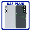 HQ OEM Συμβατό Με Samsung Galaxy S23+ 5G (SM-S916B, SM-S916B/DS) Rear Back Battery Cover Πίσω Κάλυμμα Καπάκι Πλάτη Μπαταρίας + Camera Lens Τζαμάκι Κάμερας Cream Άσπρο (Premium A+)