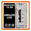 HQ OEM Συμβατό Με Xiaomi Redmi Note 13 5G (2312DRAABG, 2312DRAABI), AMOLED LCD Display Screen Assembly Οθόνη + Touch Screen Digitizer Μηχανισμός Αφής + Frame Bezel Πλαίσιο Σασί Ocean Teal Μπλε (Premium A+)