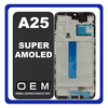HQ OEM Συμβατό Με Samsung Galaxy A25 5G (SM-A256E, SM-A256E/DS) Super AMOLED LCD Display Screen Assembly Οθόνη + Touch Screen Digitizer Μηχανισμός Αφής + Frame Bezel Πλαίσιο Σασί Brave Black Μαύρο (Premium A+)