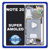 Γνήσια Original Samsung Galaxy Note 20 5G, Note20 5G (SM-N981B, SM-N981B/DS) (SM-N980) Super AMOLED PlusLCD Display Screen Assembly Οθόνη + Touch Screen Digitizer Μηχανισμός Αφής + Frame Bezel Πλαίσιο Σασί Grey Γκρι GH82-23733A (Service Pack By Samsung)