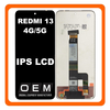 HQ OEM Συμβατό Με Xiaomi Redmi 13, Redmi13 (2404ARN45A, 24040RN64Y) IPS LCD Display Screen Assembly Οθόνη + Touch Screen Digitizer Μηχανισμός Αφής + Frame Bezel Πλαίσιο Σασί Black Μαύρο (Premium A+)