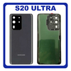 OEM HQ Samsung Galaxy S20 Ultra G988 (SM-G988B/DS) Rear Back Battery Cover Πίσω Κάλυμμα Καπάκι Μπαταρίας + Camera Lens Τζαμάκι Κάμερας Grey Γκρι (Premium A+)