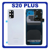 OEM HQ Samsung Galaxy S20 Plus , S20+ G985 (SM-G985, SM-G985F, SM-G985F/DS) Rear Back Battery Cover Πίσω Κάλυμμα Καπάκι Μπαταρίας + Camera Lens Τζαμάκι Κάμερας White Άσπρο (Premium A+)