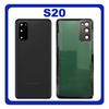 OEM HQ Samsung Galaxy S20 G980 (SM-G980, SM-G980F, SM-G980F/DS) Rear Back Battery Cover Πίσω Κάλυμμα Καπάκι Μπαταρίας + Camera Lens Τζαμάκι Κάμερας Black Μαύρο (Premium A+)