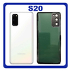 OEM HQ Samsung Galaxy S20 G980 (SM-G980, SM-G980F, SM-G980F/DS) Rear Back Battery Cover Πίσω Κάλυμμα Καπάκι Μπαταρίας + Camera Lens Τζαμάκι Κάμερας White Άσπρο (Premium A+)