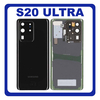 Γνήσιο Original Samsung Galaxy S20 Ultra G988 (SM-G988, SM-G988U, SM-G988U1, SM-G9880, SM-G988B/DS, SM-G988N, SM-G988B, SM-G988W,  SM-G988B/DS) Rear Back Battery Cover Πίσω Κάλυμμα Καπάκι Μπαταρίας + Camera Lens Τζαμάκι Κάμερας Black Μαύρο GH82-22217A (Service Pack By Samsung)
