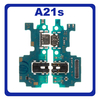 HQ OEM Συμβατό Με Samsung Galaxy A21s (SM-A217F, SM-A217F/DS) USB Type-C Charging Dock Connector Flex Sub Board, Καλωδιοταινία Υπό Πλακέτα Φόρτισης + Microphone Μικρόφωνο (Premium A+)