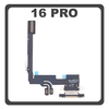 HQ OEM Συμβατό Με Apple iPhone 16 Pro, iPhone 16Pro (A3293, A3083) Charging Dock Connector Type C Flex With Board Καλωδιοταινία Κονέκτορας Φόρτισης + Microphone Μικρόφωνο Desert Titanium (Premium A+)