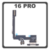 HQ OEM Συμβατό Με Apple iPhone 16 Pro, iPhone 16Pro (A3293, A3083) Charging Dock Connector Type C Flex With Board Καλωδιοταινία Κονέκτορας Φόρτισης + Microphone Μικρόφωνο White Titanium (Premium A+)