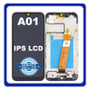 Γνήσια Original Samsung Galaxy A01 A015F (SM-A015F) IPS LCD Capacitive Οθόνη Display Screen + Touch Screen DIgitizer Μηχανισμός Αφής + Frame Πλαίσιο GH81-18209A Black (Service Pack By Samsung)