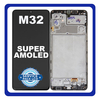 Original Γνήσιο Samsung Galaxy M32 2021 M325 (M325FV, M325FV/DS, M325F/DS, M325F) Super AMOLED LCD Display Screen Assembly Οθόνη + Touch Screen Digitizer Μηχανισμός Αφής + Frame Bezel Πλαίσιο Σασί Black GH82-26193A GH82-25981A (Service Pack By Samsung)