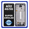 Original Γνήσιο Samsung Galaxy A52 4G A525 A52 5G A526 (A525F, A525F/DS, A526B, A526B/DS) AMOLED LCD Display Screen Assembly Οθόνη + Touch Digitizer Μηχανισμός Αφής + Frame Bezel Πλαίσιο Black Μαύρο GH82-25524A GH82-25526A GH82-25754A (Service Pack By Samsung)