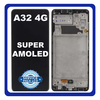 Original Γνήσιο Samsung Galaxy A32 4G 2021 A325 (A325F, A325F/DS, A325M) Super AMOLED LCD Display Screen Assembly Οθόνη + Touch Digitizer Μηχανισμός Αφής + Frame Bezel Πλαίσιο Σασί Black Μαύρο GH82-25566A GH82-25579A (Service Pack By Samsung)