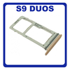 Original Γνήσιο Samsung Galaxy S9 Duos, S9Duos G960FD G960F/DS SIM Tray + Micro SD Tray Βάση Θήκη Κάρτας Gold Χρυσό GH98-42650E (Service Pack By Samsung)