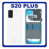 Γνήσια Original Samsung Galaxy S20 Plus (SM-G985, SM-G985F, SM-G985F/DS) Rear Back Battery Cover Πίσω Κάλυμμα Καπάκι Πλάτη Μπαταρίας White Άσπρο GH82-22032B GH82-21634B​ (Service Pack by Samsung)