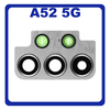 Γνήσια Original Samsung Galaxy A52 5G (SM-A526B, SM-A526B/DS) Deco Camera Frame Πλαίσιο Κάμερας + Camera Lens Τζαμάκι Κάμερας Black Μαύρο GH98-46287A (Service Pack By Samsung)