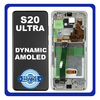 Γνήσια Original Samsung Galaxy S20 Ultra (SM-G988B/DS) Dynamic AMOLED Οθόνη LCD Display Screen + Touch Screen DIgitizer Μηχανισμός Αφής + Frame Πλαίσιο NO CAMERA GH82-26032C White Άσπρο (Service Pack By Samsung)