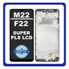 Γνήσια Original Samsung Galaxy M22 (SM-M225FV), Galaxy F22 (SM-E225F, SM-E225F/DS) Super AMOLED LCD Display Screen Assembly Οθόνη + Touch Screen Digitizer Μηχανισμός Αφής + Frame Bezel Πλαίσιο Σασί  Black Μαύρο GH82-26153A (Service Pack By Samsung)
