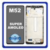Γνήσια Original Samsung Galaxy M52 5G (SM-M526BR, SM-M526B) Super AMOLED LCD Display Screen Assembly Οθόνη + Touch Screen Digitizer Μηχανισμός Αφής + Frame Bezel Πλαίσιο Σασί Black Μαύρο GH82-27091A (Service Pack By Samsung)