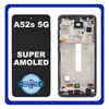 Γνήσια Original Samsung Galaxy A52s 5G (SM-A528B, SM-A528B/DS) Super AMOLED LCD Display Screen Assembly Οθόνη + Touch Screen Digitizer Μηχανισμός Αφής + Frame Bezel Πλαίσιο Σασί Black Μαύρο GH82-26861A (Service Pack By Samsung)