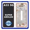 Γνήσια Original Samsung Galaxy A33 5G, GalaxyA33 5G (SM-A336E, SM-A336B) Super AMOLED LCD Display Screen Assembly Οθόνη + Touch Screen Digitizer Μηχανισμός Αφής + Frame Bezel Πλαίσιο Σασί Peach/Gold GH82-28143D GH82-28144D (Service Pack By Samsung)