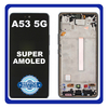 Γνήσια Original Samsung Galaxy A53 5G, GalaxyA53 5G (SM-A536B, SM-A536B/DS) Super AMOLED LCD Display Screen Assembly Οθόνη + Touch Screen Digitizer Μηχανισμός Αφής + Frame Bezel Πλαίσιο Σασί Black Μαύρο GH82-28024A GH97-28025A (Service Pack By Samsung)