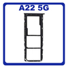 Γνήσιο Original Samsung Galaxy A22 5G A226 (SM-A226B, SM-A226B/DS, SM-A226B/DSN) SIM Card Tray Cover Assy + Micro SD Tray Slot Υποδοχέας Βάση Θήκη Κάρτας SIM Κάλυμμα Black Μαύρο GH81-20741A (Service Pack By Samsung)