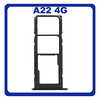 Γνήσια Original Samsung Galaxy A22 4G ​, Galaxy A 22 4G (SM-A225F, SM-A225F/DS) SIM Card Tray + Micro SD Tray Slot Υποδοχέας Βάση Θήκη Κάρτας SIM Black Μαύρο GH98-46654A (Service Pack By Samsung)