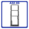 Γνήσια Original Samsung Galaxy A32 4G (SM-A325F, SM-A325F/DS, SM-A325M, SM-A325N) SIM Card Tray + Micro SD Tray Slot Υποδοχέας Βάση Θήκη Κάρτας SIM Awesome Black Μαύρο GH98-46409A (Service Pack By Samsung)