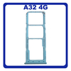 Γνήσια Original Samsung Galaxy A32 4G (SM-A325F, SM-A325F/DS, SM-A325M, SM-A325N) SIM Card Tray + Micro SD Tray Slot Υποδοχέας Βάση Θήκη Κάρτας SIM Awesome Blue Μπλε GH98-46409C​ (Service Pack By Samsung)