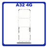 Γνήσια Original Samsung Galaxy A32 4G (SM-A325F, SM-A325F/DS, SM-A325M, SM-A325N) SIM Card Tray + Micro SD Tray Slot Υποδοχέας Βάση Θήκη Κάρτας SIM Awesome White Άσπρο GH98-46409B​ (Service Pack By Samsung)