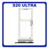 Γνήσια Original Samsung Galaxy S20 Ultra (SM-G988B/DS) Sim Card Tray Dual Sim Υποδοχέας Θήκης Κάρτας Sim Cosmic Black Μαύρο GH98-45080A (Service Pack By Samsung)