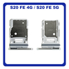 Γνήσια Original Samsung Galaxy S20 FE 4G (SM-G780F), Galaxy S20 FE 5G (SM-G781B) SIM Card Tray + Micro SD Tray Slot Υποδοχέας Βάση Θήκη Κάρτας SIM Cloud White Άσπρο GH98-46007B (Service Pack By Samsung)