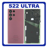 Γνήσια Original Samsung Galaxy S22 Ultra 5G (SM-S908B, SM-S908B/DS, SM-S908) Rear Back Battery Cover Πίσω Κάλυμμα Καπάκι Πλάτη Μπαταρίας + Camera Lens Τζαμάκι Κάμερας Burgundy Μπορντό GH82-27457B (Service Pack By Samsung)