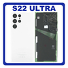 Γνήσια Original Samsung Galaxy S22 Ultra 5G (SM-S908B, SM-S908B/DS, SM-S908) Rear Back Battery Cover Πίσω Κάλυμμα Καπάκι Πλάτη Μπαταρίας + Camera Lens Τζαμάκι Κάμερας White Άσπρο GH82-27457C (Service Pack By Samsung)