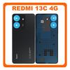 Γνήσια Original Xiaomi Redmi 13C 4G (23100RN82L, 23106RN0DA) Rear Back Battery Cover Πίσω Κάλυμμα Καπάκι Πλάτη Μπαταρίας Midnight Black Μαύρο 1610111001475A (Service Pack By Xiaomi)