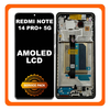 Γνήσια Original Xiaomi Redmi Note 14 Pro Plus 5G, Redmi Note 14 Pro+ 5G (24115RA8EG) AMOLED LCD Display Screen Assembly Οθόνη + Touch Screen Digitizer Μηχανισμός Αφής + Frame Bezel Πλαίσιο Σασί Midnight Black Μαύρο 5600190O16U00 (Service Pack By Xiaomi)