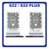 Γνήσια Original Samsung Galaxy S22 5G (SM-S901B), S22+ 5G, S22 Plus 5G (SM-S906B) Sim Card Tray Dual Sim Υποδοχέας Θήκης Κάρτας Sim Phantom White Άσπρο GH98-47086B (Service Pack By Samsung)
