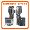 Γνήσια Original Xiaomi Redmi Note Note 14 Pro 5G (24090RA29G), USB Type-C Charging Dock Connector Flex Sub Board, Καλωδιοταινία Υπό Πλακέτα Φόρτισης + Microphone Μικρόφωνο + Sim Reader 56002600O1600 (Service Pack by Xiaomi)
