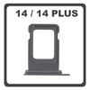 Original for iPhone 14, iPhone14 (A2882, A2649, A2881) / iPhone 14 Plus, iPhone 14+ (A2886, A2632, A2885) SIM Card Tray Black Μαύρο Pulled